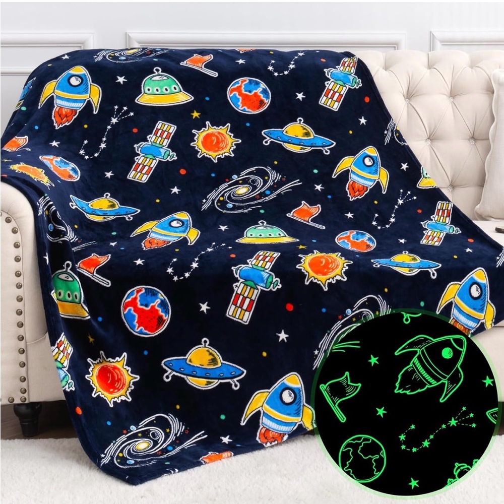 Space Adventure Glow-in-the-Dark Blanket